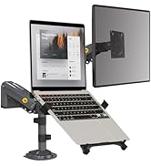NB North Bayou Dual Arm 2 in 1 Combo, Laptop Mount with Adjustable Tray for 10-17”notebook, Full ...