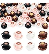 Magibeads 40Pcs Resin Mini Coffee Cups Miniature Kitchen Set Fake Drink Food Coffee Mug Lovely Ta...