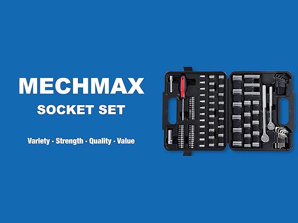 MECHMAX 120 Piece Mechanic Socket Wrench Tool Set Metric &amp; Standard 
