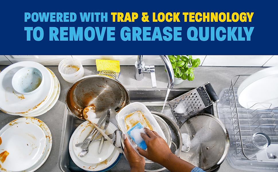 powered with trap and lock technology to remove grease quickly