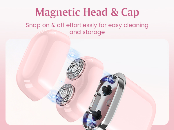 Magnetic attachment shaver for women