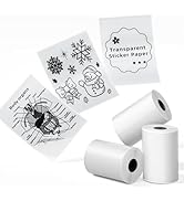 Phomemo T02 Transparent Paper Clear Sticker Paper- Sticker Paper for Phomemo T02/M02X/M02L/Y02C/Q...
