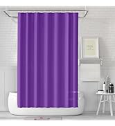 timecity Shower Curtain Liner Purple PEVA Bath Curtain with 3 Magnets Thickened Waterproof Quick ...