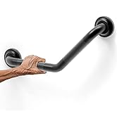 AquaChase 1-1/4 x 16inch Angled Grab Bar for Stud Mount with Knurled Grip, Bathroom Mobility Aid,...