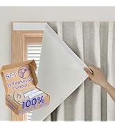 Sovtfides Peel &amp; Stick Blackout Panel - Thermal Insulated Window Cover for Patio Glass Door(W35 x...