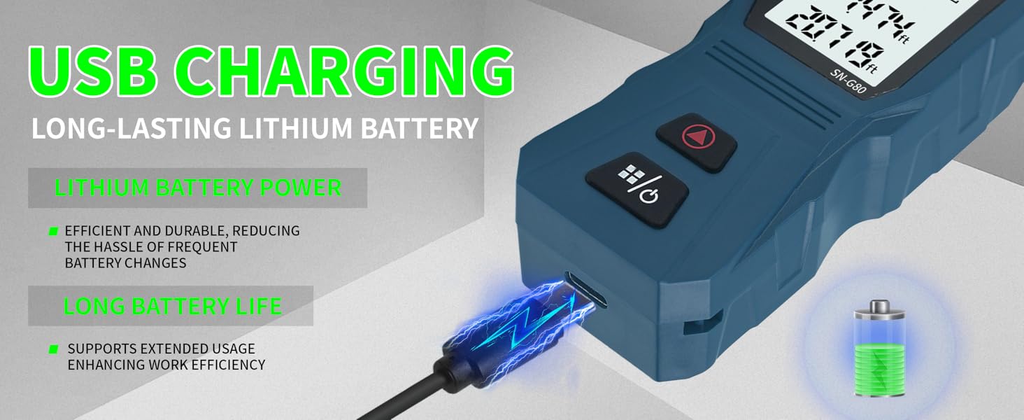 SN-G80 laser distance meter, high accuracy, compact design.