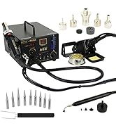 Aoyue 968A+ Professional SMD Digital Hot Air Rework Station with a Soldering Iron and Vacuum Pickup