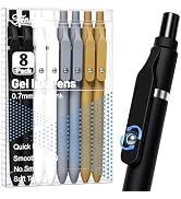 Fenmay 8 Pcs Gel Pens - 0.7mm Fine Point Quick-Dry Black Ink, Smooth Writing Pens for Journaling,...