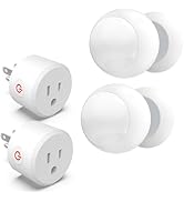 Wothfav Wireless Circular Motion Sensor Light Switch with Plug Outlet, PIR Infrared Motion Sensor...