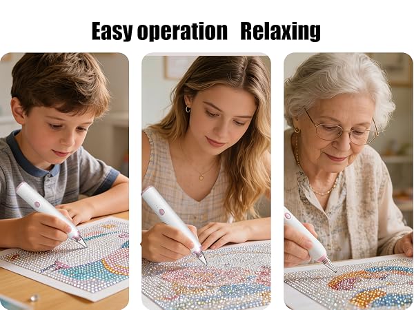Electric Diamond Painting Pen, Vacuum Diamond Art Pen no Wax Needed Cordless &amp;amp; Quiet