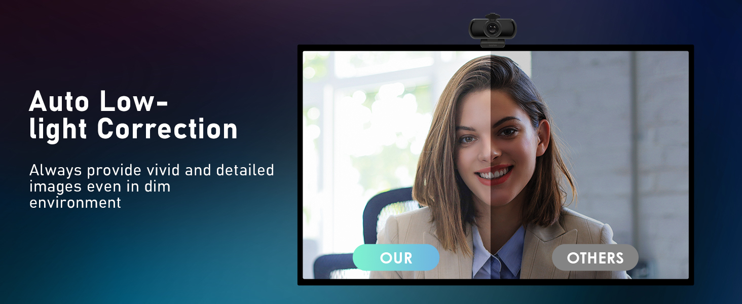 saylas 2.5K Webcam for PC with Microphone