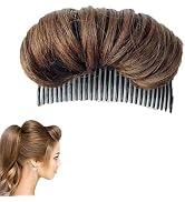 Light Brown Invisible Fluffy Hair Pad, Bump Up Comb Clip Bun Hair, False Hair Clip Fluffy Princes...
