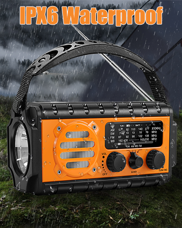 hand crank and solar radio
