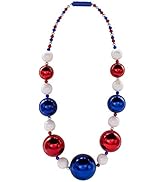 Windy City Novelties - LED Patriotic Jumbo Bead Necklace that is 41" inches with 3 Light Modes