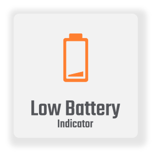 The low battery indicator will appear on the screen when the battery voltage is below 2.4V.