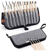 Paint Brush Holder Case for Artists with 22 Slots, Brush Organizer with Pop-Up Stand, Travel Pain...