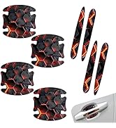 YAWUROU 8 PCS Car Door Handle Protector Stickers, Carbon Fiber Scratch-Resistant Automotive Bowl ...