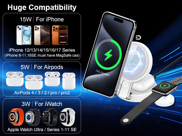 apple charger station phone and watch charger 7 in 1 charging station
