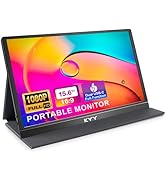 KYY Portable Monitor 15.6'' 1080P FHD USB-C Laptop Monitors w/Smart Cover &amp; Dual Speaker, HDMI Co...