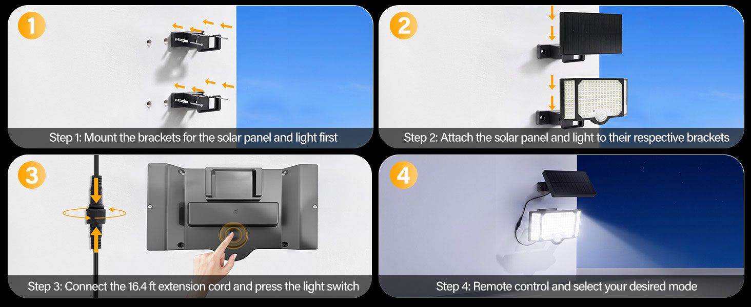 solar flood lights outdoor waterproof