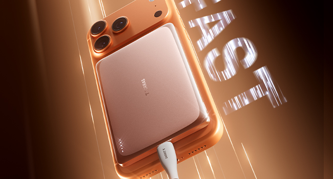 Stylish Snap-On Power Bank, Hands-Free Lanyard Charging, Versatile Magnetic Grip, Active Lifestyle.