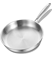 DELARLO Tri-Ply Stainless Steel Skillet, 9 inch Frying Pan, All Stove Compatible Up to 600?, Fast...