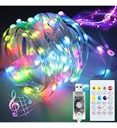 33FT Color Changing Fairy Lights with Remote, 11 Modes USB Plug in String, Multicolor LED Twinkle...