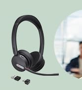 Yealink BH70 Dual Wireless Headset with Mic for Work, Bluetooth Headphone with Teams Certificatio...