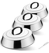 12 Inch Basting Cover for Griddle, Leonyo 3 Pack Cheese Melting Dome, Stainless Steel Round Steam...