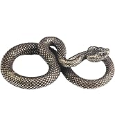 BWESOO Snake Figurine Decor High Simulation Fantasy Brass Vintage Style Snake Statue for Office S...