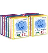 3 Ring Binder 1 Inch, PANDRI 12 Pack 1-Inch Binder Fits Letter Size 8.5'' x 11'' Paper, Versatile...