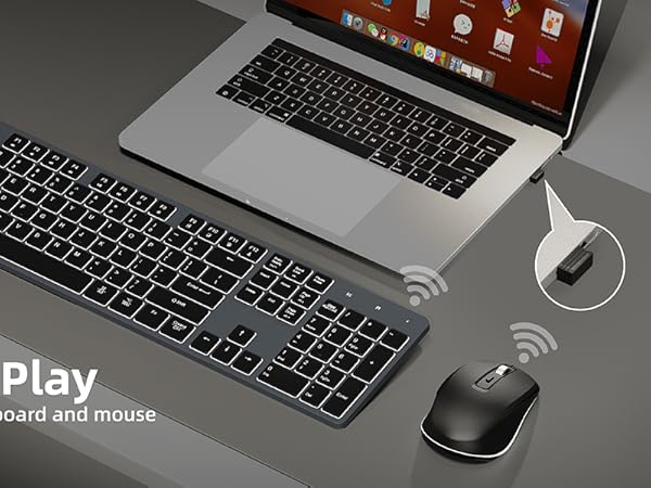 Wireless Keyboard and Mouse - Plug and Play