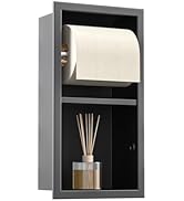 Bernkot Recessed Toilet Paper Holder, Double Roll Toilet Tissue Holder for Bathroom Remodel, in W...