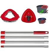 Spin Mop Head Replacement Base, Mop Handle Compatible EasyWring - Include 4-Section 30-59in Handl...
