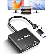 avedio links USB C/USB 3.0 to HDMI Splitter Extended Display, USB C to HDMI Adapter for Windows a...