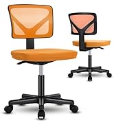 DUMOS Armless Desk Chairs Set of 2, Ergonomic Adjustable Home Office Swivel Rolling Task Chair No...