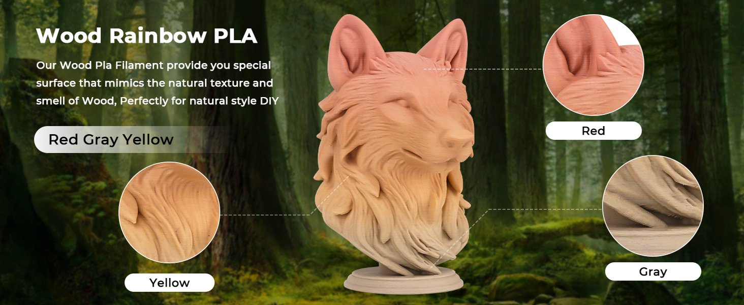 rainbow wood pla