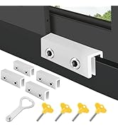 BLHLA 4 Sets Sliding Window Locks for Up and Down Windows with Key, Child Window Security Locks f...