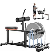 FEIERDUN Adjustable Seated Calf Raise Machine with Band Pegs and Bicep Curl Handle for Leg Traini...