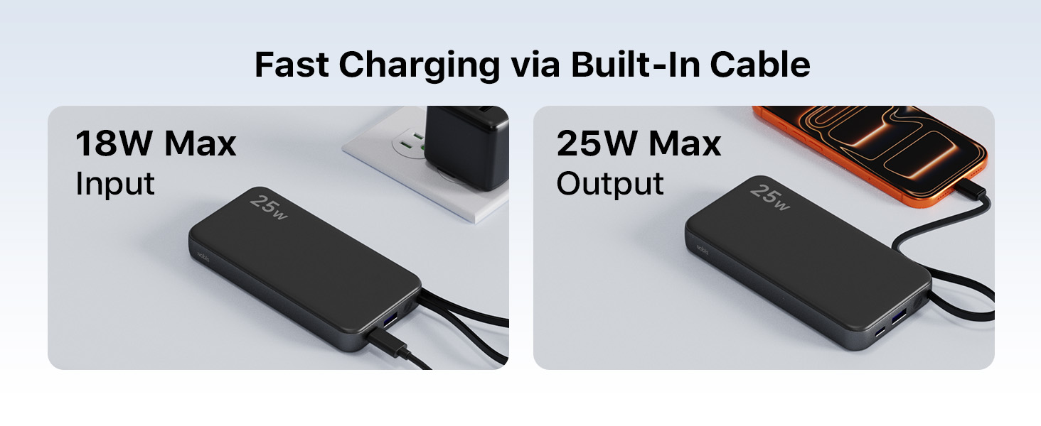 Fast Charging via Built-In Cable