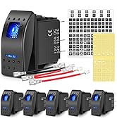Nilight 6PCS 5PIN SPST Rocker Switches with 6 Sets Jumper Wires Set 20A/12V 10A/24V On/Off Toggle...