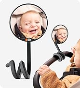 Baby Uma Stroller Mirror for Baby - 100% Shatterproof Clamp On Mirror, Universal with Tight-Grip ...