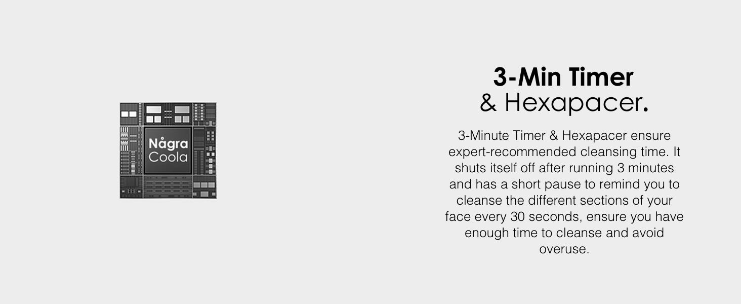 face scrubber facial cleansing brush with timer and hexa-pacer