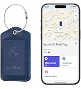 Luggage Tags, Works with Apple Find My, Leather Luggage Tag for Suitcases, Travel Tags, Bag Tag f...