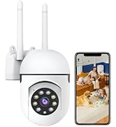 JAIOTlink 1080P Security Camera Wired, Baby Monitor with 360° Pan/Tilt, 2-Way Audio, Color Night ...