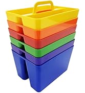 MiraFure BPA Free 2 Compartment Stackable Desk Organizer, Classroom Caddy, Plastic Office Supply ...