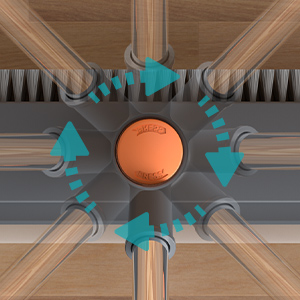 pivote brush head to switch push broom corner brush floor scrubber scraper