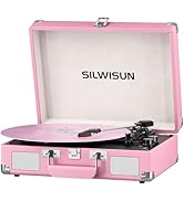 Portable Suitcase Turntable with 2000mAh – Belt-Driven Vinyl Record Player with Bluetooth USB-C R...