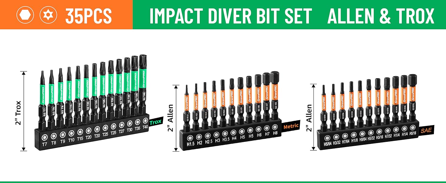 Impact Screwdriver Bits Set