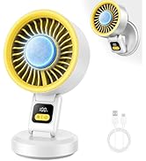 Sovrelon Desk Fan with Ice Cooling, 199-Speed Digital Display, Portable cordless Personal Fan 360...